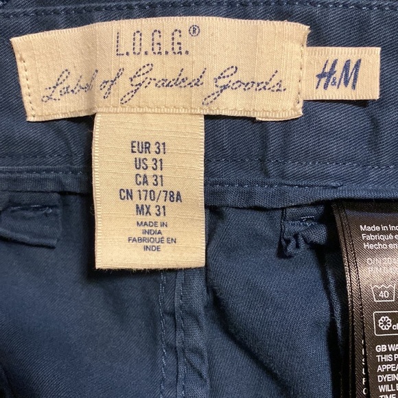 H&M Label of Graded Goods Navy Blue Slim Fit Pants - Picture 3 of 6